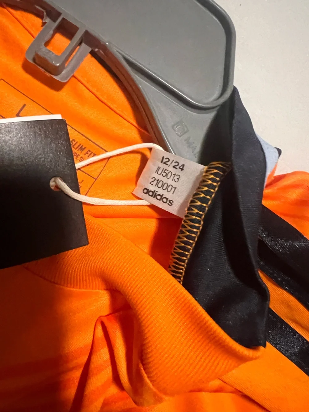 adidas Men’s Orange Real Madrid Third  Jersey with Black Accents SZ L